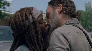 The Walking Dead Season 8 episode 1  Rick and Michonne Kiss [upl. by Atteroc]