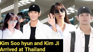 Finally Kim Soo Hyun Arrived at Thailand with Kim Ji Won Another Filmed Project Together [upl. by Anerbas]