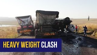 WATCH Dashcam footage shows Mpumalanga twotruck headon collision [upl. by Vidovik952]