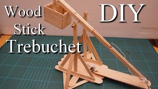 DIY CRAZY Trébuchet en bâtonnet de bois EASY DIY wood stick Trebuchet catapult [upl. by Kin]