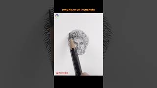 sonunigam thumbprintart pencilportraits shortsvideo drawing shorts youtubeshorts art viral [upl. by Ecinehs]