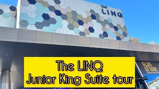 The LINQ junior King suite room tour  Budget friendly Las Vegas central strip hotel [upl. by Wasserman652]