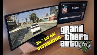 GTA 5 on 34quot LG 4K 219 Ultrawide monitor  PS4 PRO [upl. by Aicemed459]