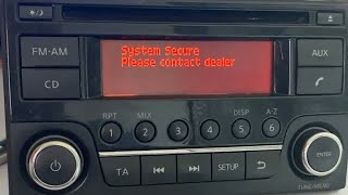 Nissan Terrano Radio code resetsystem secure please contact dealer dusterterrano Radio🔐lock [upl. by Arita685]