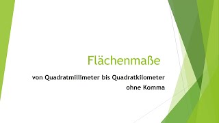 Mathe Flächenmaße ohne Komma einfach und kurz erklärt [upl. by Tobit]