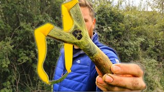 Making a Beautiful Natural Slingshot for Hunting [upl. by Ynattib763]