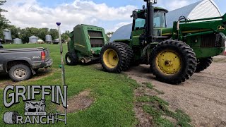 Cutting Oats Hay And Dad Gets Stuck While Fencing [upl. by Truman783]