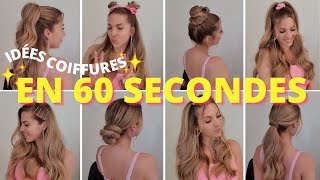 8 COIFFURE 60 SECONDE  coiffure cheveux mi long à long ☀️ coiffure summer 2022  coiffure 1 min [upl. by Travax]