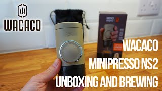 WACACO Minipresso NS2 Unboxing and making an EspressoCaffè Americano [upl. by Aryamo512]