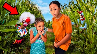 Cali and Kirah GOT LOST at the HALLOWEEN CORN MAZE 🌽🎃 [upl. by Quennie]