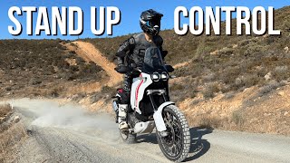 Controlling Adventure Motorcycle Standing Up  Off Road Riding Tip [upl. by Noswad]