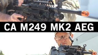 Airsoft GI  Classic Army M249 MK2 Squad Automatic Weapon AEG Gun Review [upl. by Nairbal]