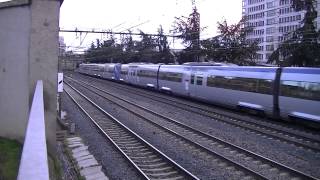 1 train TGV POS 440810 trains TER2 trains TGV [upl. by Pammi]