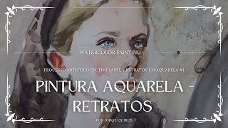 Aquarela retrato  watercolor portrait [upl. by Annahaj]