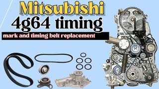 Mitsubishi 4g644g63 timing belt replacement  timing mark [upl. by Enirehtakyram]