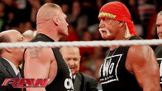 Brock Lesnar crashes Hulk Hogans birthday celebration Raw Aug 11 2014 [upl. by Arbmat]