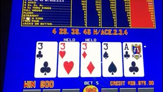 125 hand Double Double Bonus Let’s Play LIVE high limit video poker [upl. by Ahsetel975]