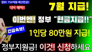 긴급7월 지급 이번엔 정부 quot현금지급quot 1인당 80만원 지급 정부지원금 이것 신청 하세요 1인당80만원지급 현금지급 [upl. by Ecinwahs84]