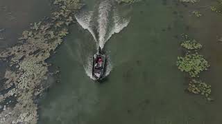 Freedom Outboard  Drone shots in the thick green shallows [upl. by Lauer]