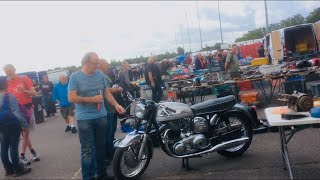 KEMPTON PARK Bike Autojumble A Morning of SUN followed by Cloudy with a chance of NORTON Motorcycles [upl. by Ruhtracm]