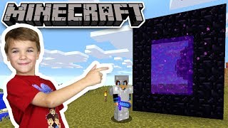 BUILDING A NETHER PORTAL in MINECRAFT SURVIVAL MODE [upl. by Giulio316]