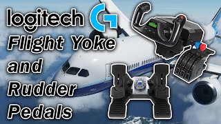 Logitech Yoke System and Rudder Pedal UnboxingPhysical Setup [upl. by Goldy174]