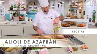 ALIOLI casero de AZAFRÁN con BATIDORA 🥚​👨🏻‍🍳​ Alioli en pocos minutos con Karlos Arguiñano ⏱️​ [upl. by Livvie]