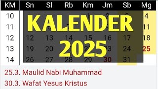 Kalender Masehi 2025 Lengkap Dengan Libur Nasional [upl. by Aken]