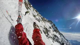 Massive Skiing Fall  Le Tunnel black run  Alpe DHuez First Person View [upl. by Anahsek]