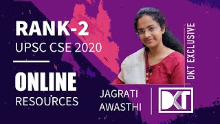 Rank 2 CSE 2020  Jagrati Awasthis Online Resources amp Booklist For UPSC CSE Preparation [upl. by Odell]