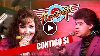 1991  CONTIGO SI  Grupo Flamingo  Reynaldo y Karla  En Vivo [upl. by Ahtibat]