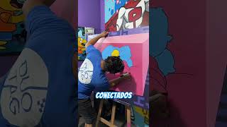 Pintando memes sobre bastidor de madera graffitiprocess tutorialgraffiti spraypainting mural [upl. by Assiral]