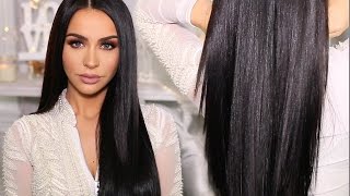 HOW TO SLEEK amp SHINY STRAIGHT HAIR  Carli Bybel [upl. by Gorman]