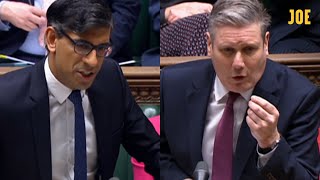 HIGHLIGHTS Keir Starmer takes on Rishi Sunak at PMQs [upl. by Norrab680]