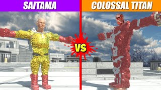 Saitama vs Colossal Titan  Animal Revolt Battle Simulator [upl. by Aissilem332]