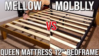 Queen Mattress Bed Frame Comparison  Mellow vs Molblly [upl. by Molloy]