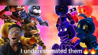 Sfm Fnaf Arcade Mayhem vs Originals Julz Studio reaction [upl. by Akemyt]