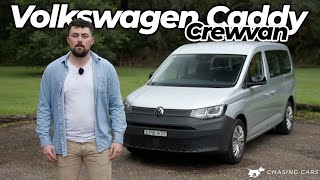 Volkswagen Caddy Crewvan 2022 review  perfect small business van  Chasing Cars [upl. by Nonnerb]