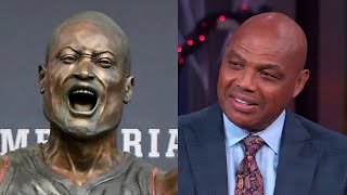 Inside the NBA reacts to Dwayne Wades Statue 🤣 [upl. by Ennirac913]