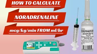 how to calculate mcgkgmin to mlhour of noradrenaline [upl. by Ecienal548]