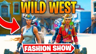 WILD WEST Fortnite Fashion Show FIRE Skin Competition Best DRIP amp COMBO WINS [upl. by Fital]