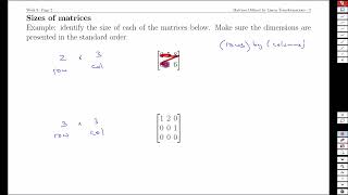 Week 88 Matrices Defined by Linear Transformations [upl. by Adnat]