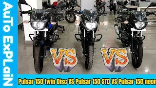 2019 Bajaj pulsar 150 Neon VS Pulsar 150 STD VS pulsar 150 Twin Disc RealLife comparison [upl. by Krell874]