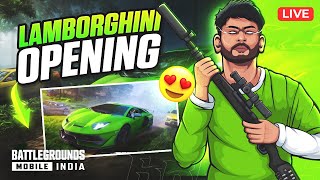 50000 UC LAMBORGHINI😍CRATE OPENING AT 50K LIKES  BGMI LIVE WITH DYNAMO GAMING 🐲🐉 [upl. by Scandura]