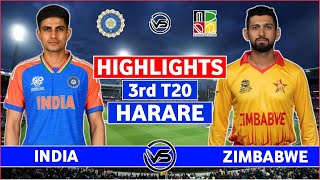 India vs Zimbabwe 3rd T20 Highlights  IND vs ZIM 3rd T20 Highlights  India won by 23 Runs [upl. by Borreri]