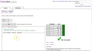 Codingbat  sum3 Java [upl. by Kcireddor]