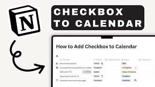 How to Add a Checkbox to Calendar in Notion  Notion For Beginners [upl. by Yusuk449]