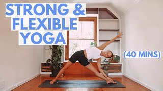 Strong  Flexible Intermediate Vinyasa Flow  40 Min Yoga [upl. by Trenna676]