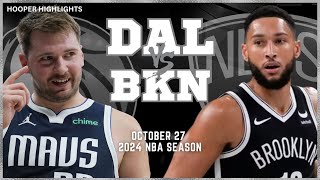 Dallas Mavericks vs Brooklyn Nets Full Game Highlights  Oct 27  2024 NBA Season [upl. by Chesnut]