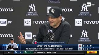 Aaron Boone on pitch clock violation for Cole Aaron Judge [upl. by Zetta537]